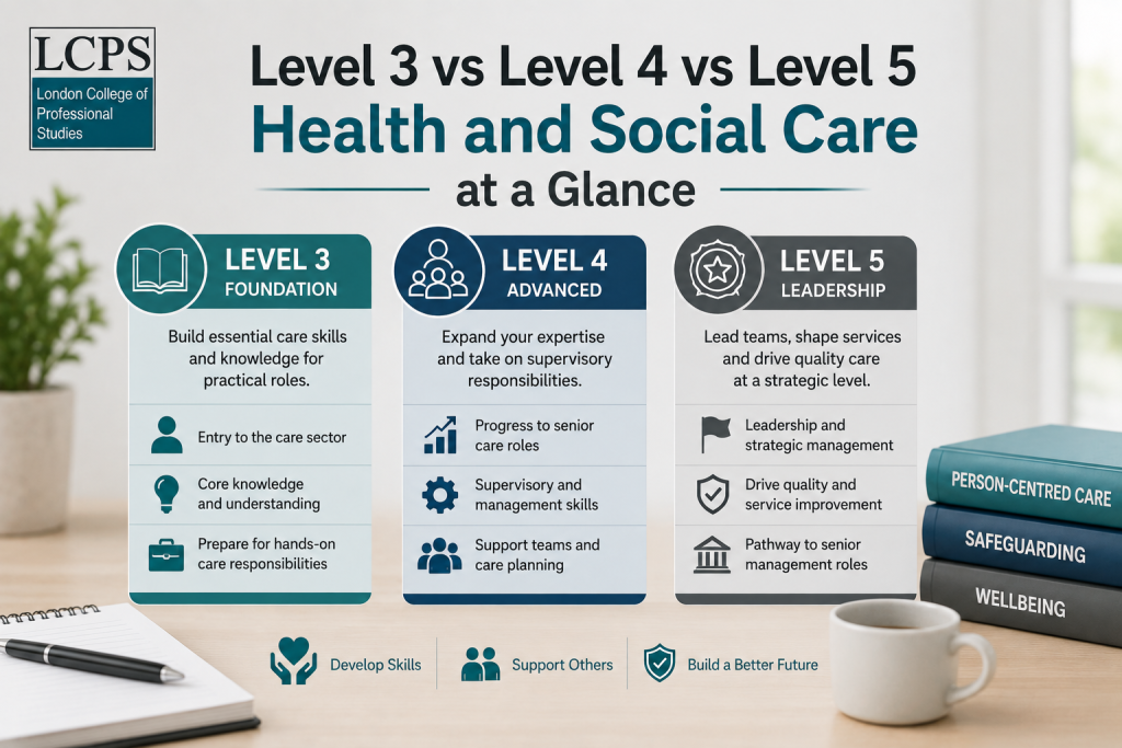 Level 3 vs Level 4 vs Level 5 Health and Social Care at a Glance